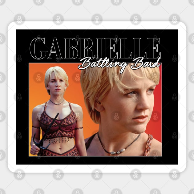 Gabrielle Battling Bard retro Sticker by CharXena